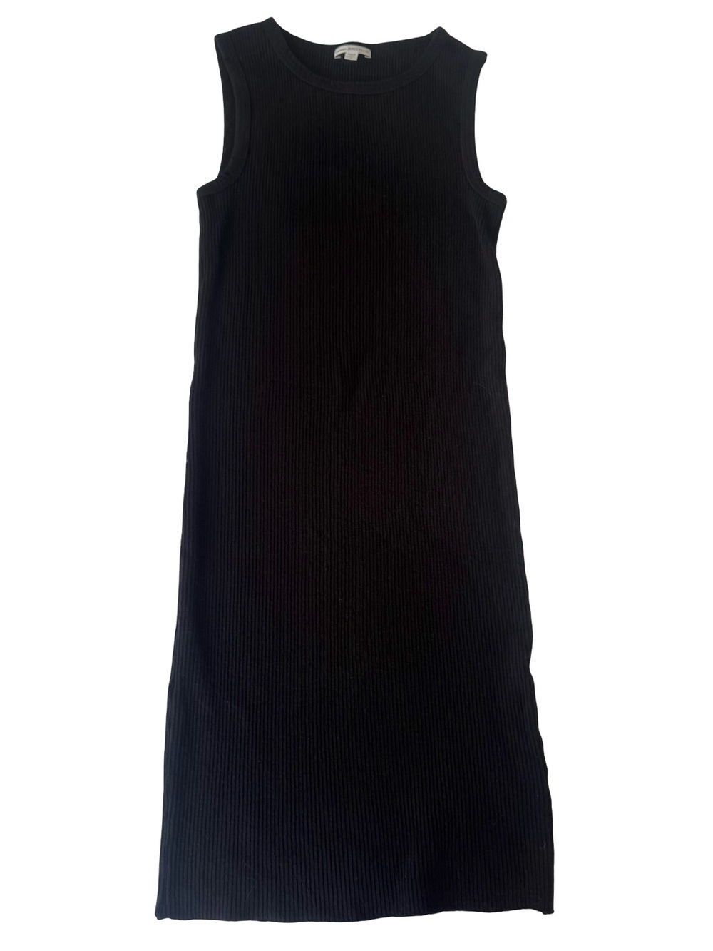 James Perse Women’s Black Crewneck Rib Tunic Midi Dress Size 2